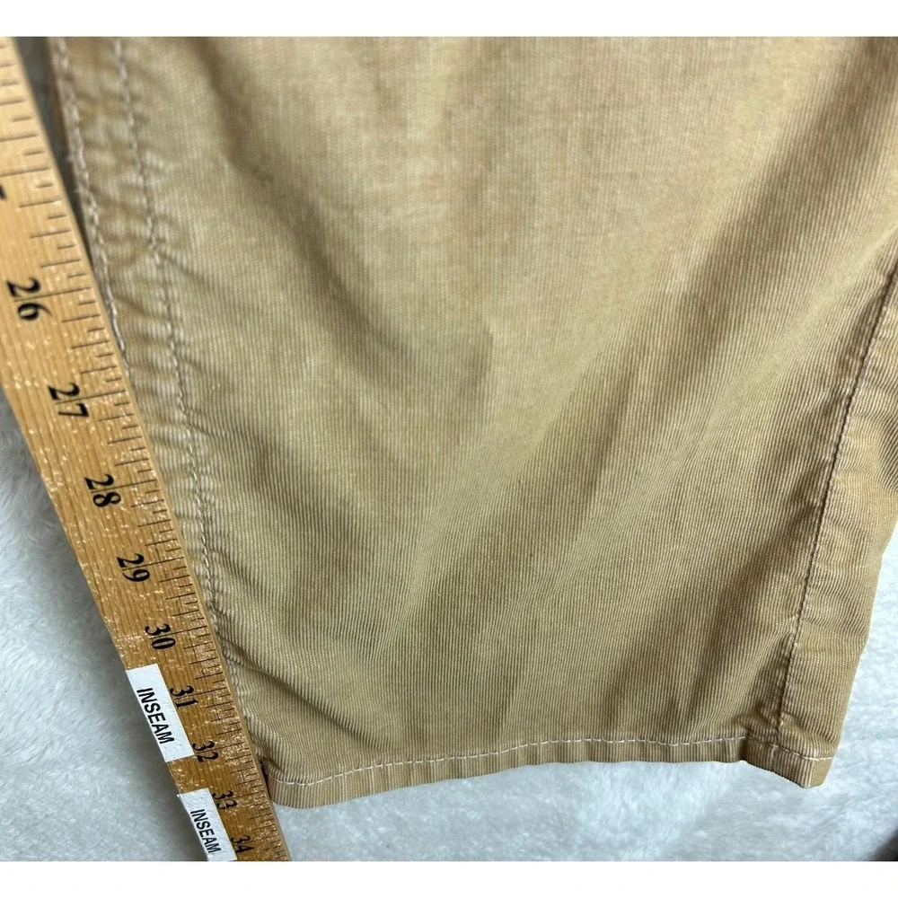 True Religion Ricky Corduroy Khaki Pants Mens 36 Tan Straight Leg Distressed